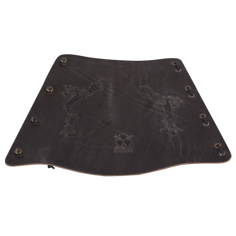 Strele Armguard Wintuu Traditional with Hooks Large 20cm Dark Brown