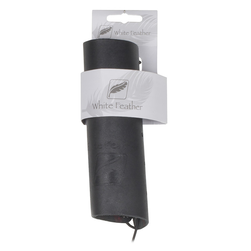White Feather Armguard Lightning Leather Black