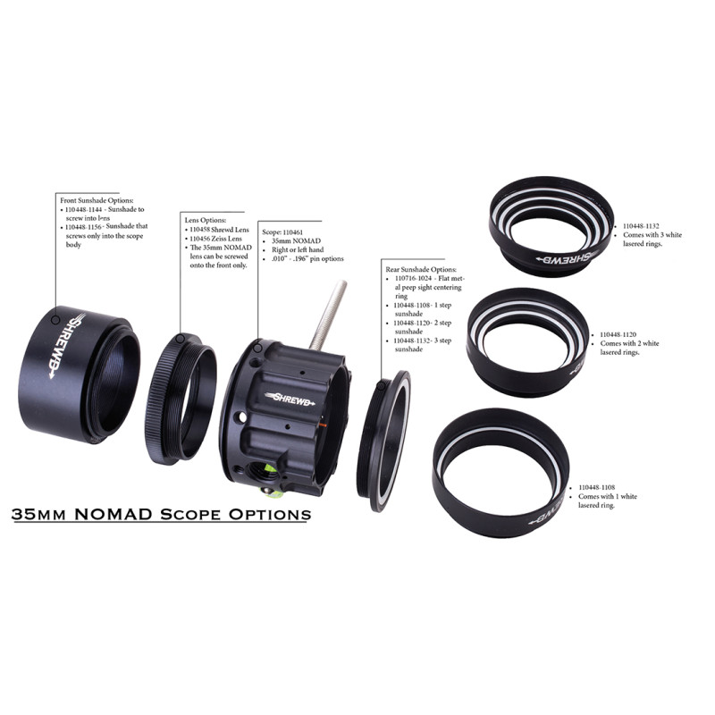 Shrewd Sunshade 42 mm Rear 2 Step fits without Lens fits Front/Rear w/Two Lasered Ring