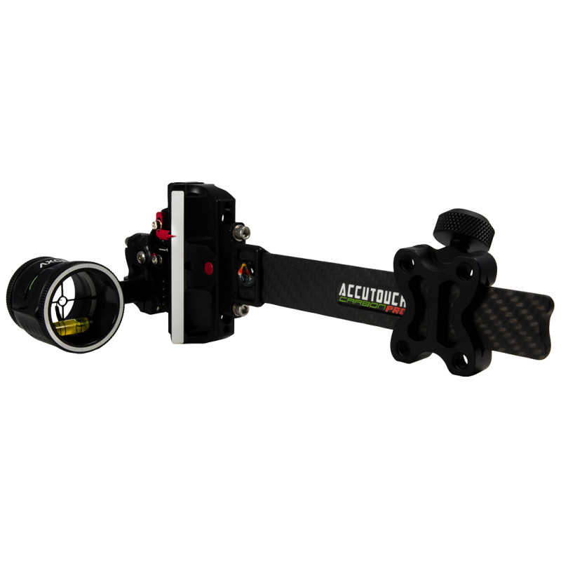 Axcel Sight Pro Slider Carbon AccuTouch Plus with AccuView AV-31 Scope Single Pin .019 Green Fiber Black