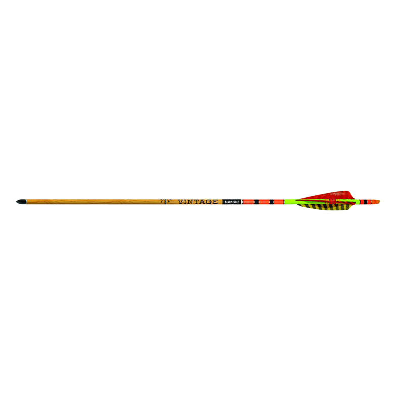 Black Eagle Arrow Carbon Hunting Feathers Crested Vintage .005" 350 Yellow/Orange