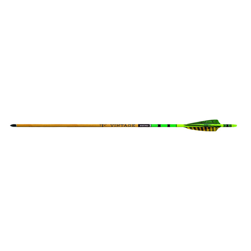 Black Eagle Arrow Carbon Hunting Feathers Crested Vintage .005" 350 Yellow/Orange