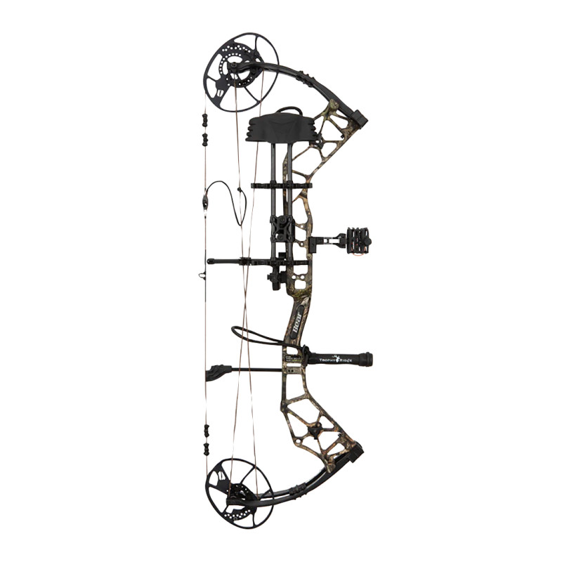 Bear Archery Compound Bow Paradigm Package LH (45#-60#)-(27.0"-32.0") 80% Let Off Veil Whitetail Handle/ Black Limbs