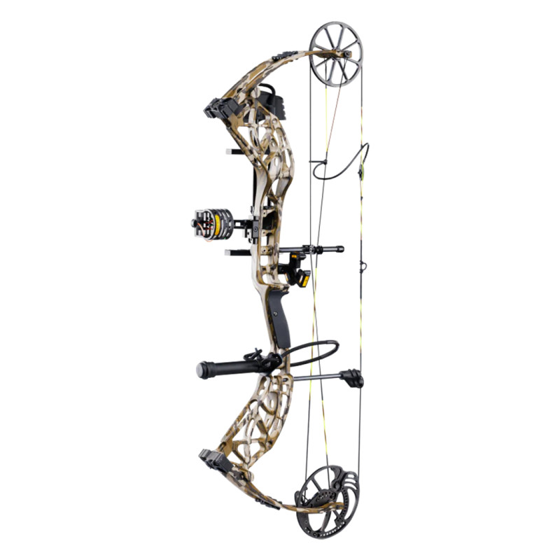 Bear Archery Compound Bow Adapt 2 Package RH 60#-(24.0''-31.0") 80% Let Off Throwback Green Handle/Camo Limbs