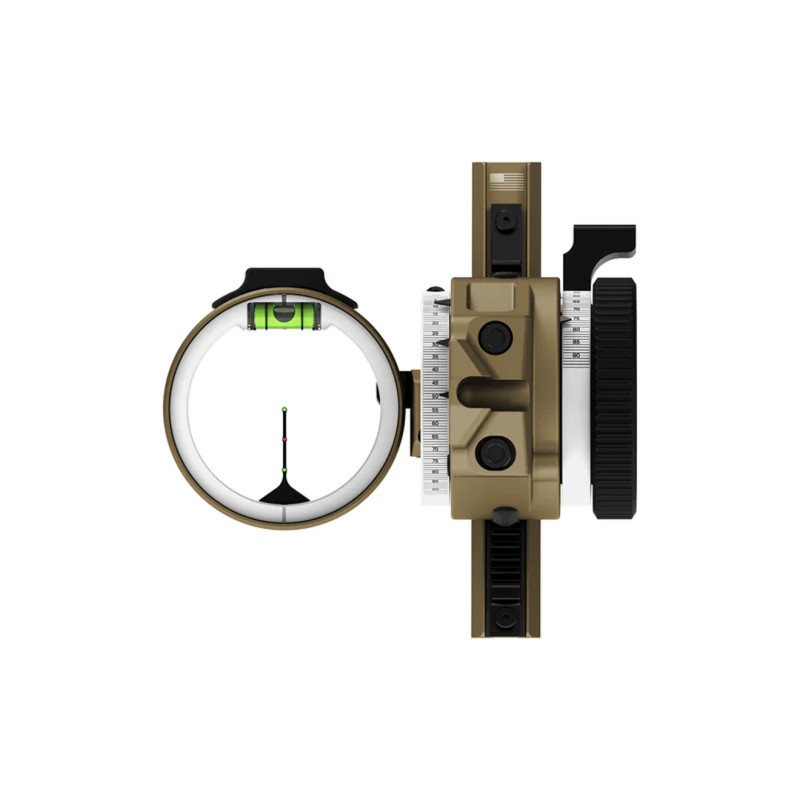 Dialed Archery Hunting Sight Pr?f Bridge-Lock Dovetail 3V Three Pin Vertical .019 RH Clay