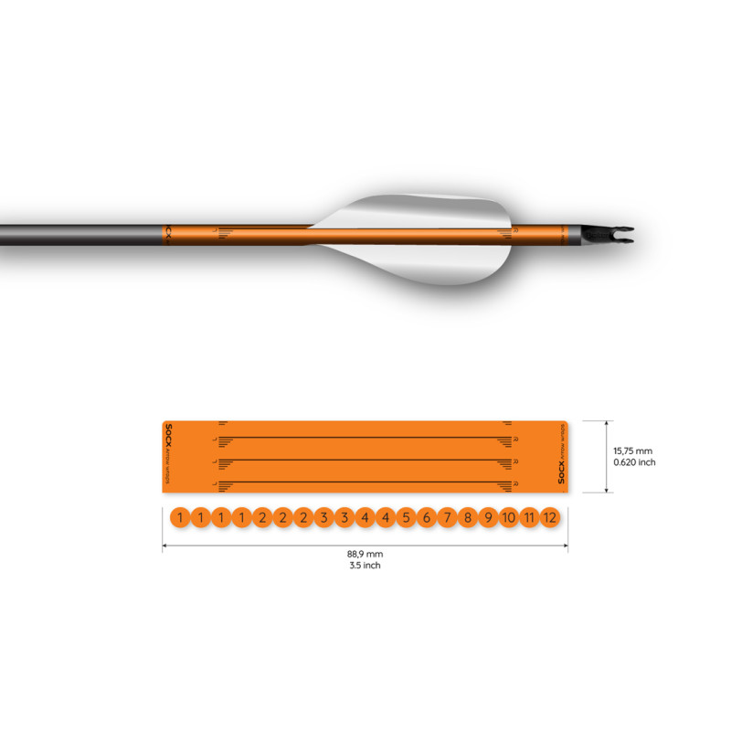 Socx Wrap for Spin Vanes on Easton X10 Solid Fluor Red