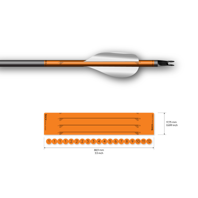 Socx Wrap for Spin Vanes on Easton ACE Solid Fluor Orange