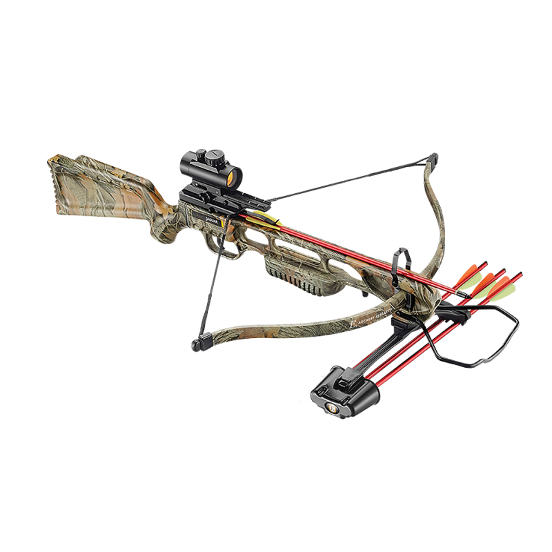 EK POELANG RECURVE CROSSBOW SETS JAG 1 DELUXE 220fps CAMO 175lbs-RED DOT & ACCES.