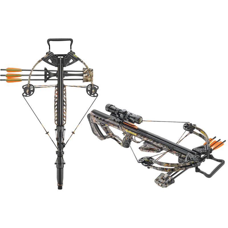 EK POELANG COMPOUND CROSSBOW SETS GUILLOTINE-M+ CAMO 370fps 185LBS SCOPE & ACCES.