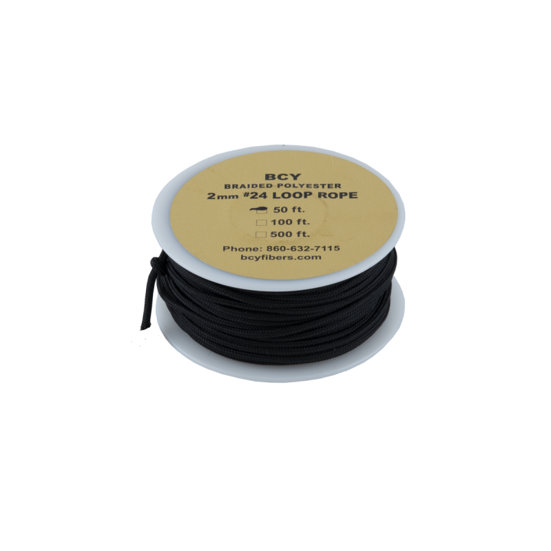 BCY D LOOP ROPE #24 DIA 2.0MM - 50FT BLACK