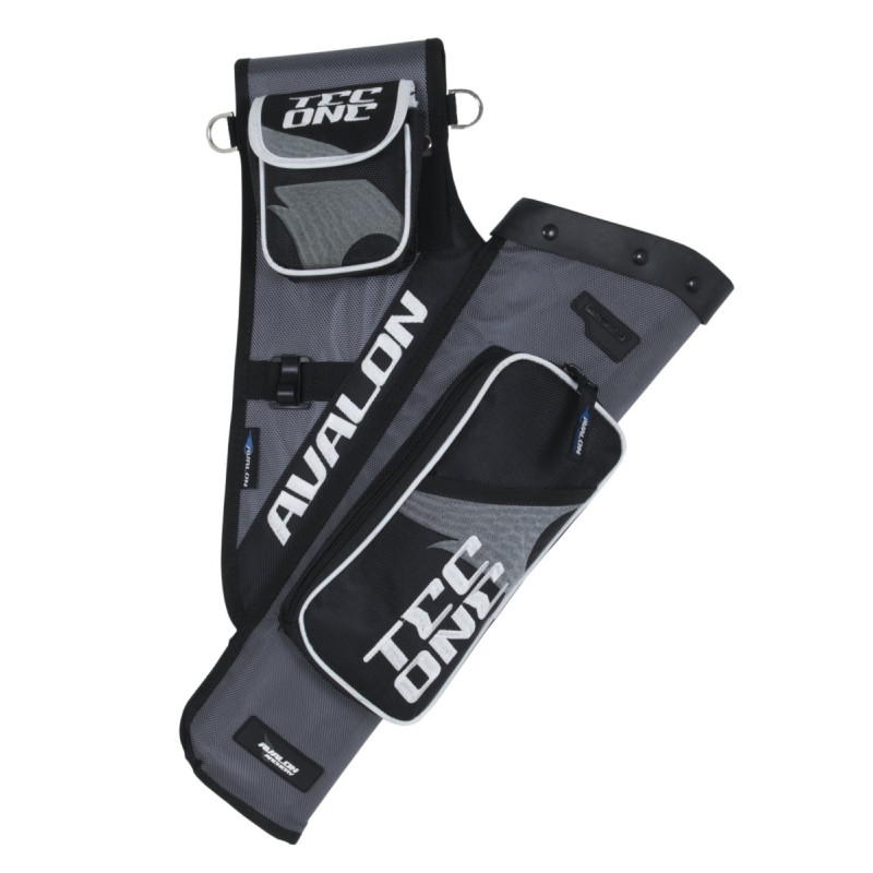 AVALON TARGET QUIVERS  TEC ONE  WITH DIVIDER BELT 2 POCKETS RH GRAY