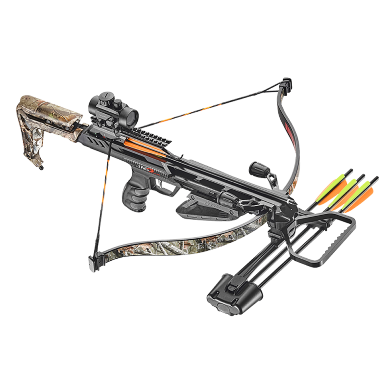 RECURVE CROSSBOW SETS JAG II PRO 260fps CAMO 175lbs RED DOT & ACCESORIES