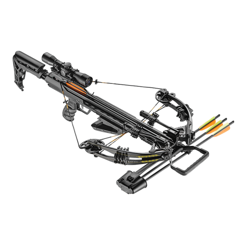 EK POELANG COMPOUND CROSSBOW SET ACCELERATOR 370+ BLACK 390fps 185LBS SCOPE & ACCES.