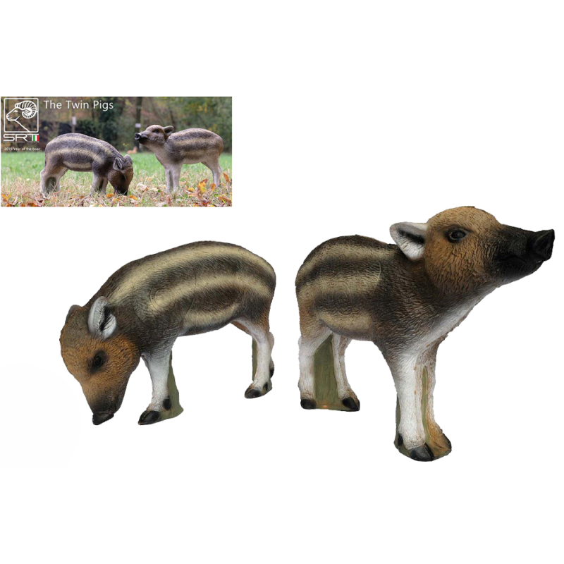 SRT 3D TARGET TWIN PIGS - GROUP 4 - L 57cm H35cm