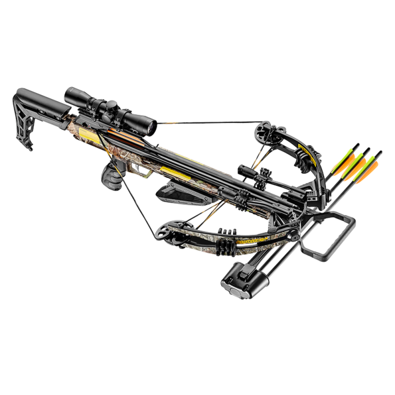 EK POELANG COMPOUND CROSSBOW SET ACCELERATOR 370+ CAMO 370fps 185LBS SCOPE & ACCES.