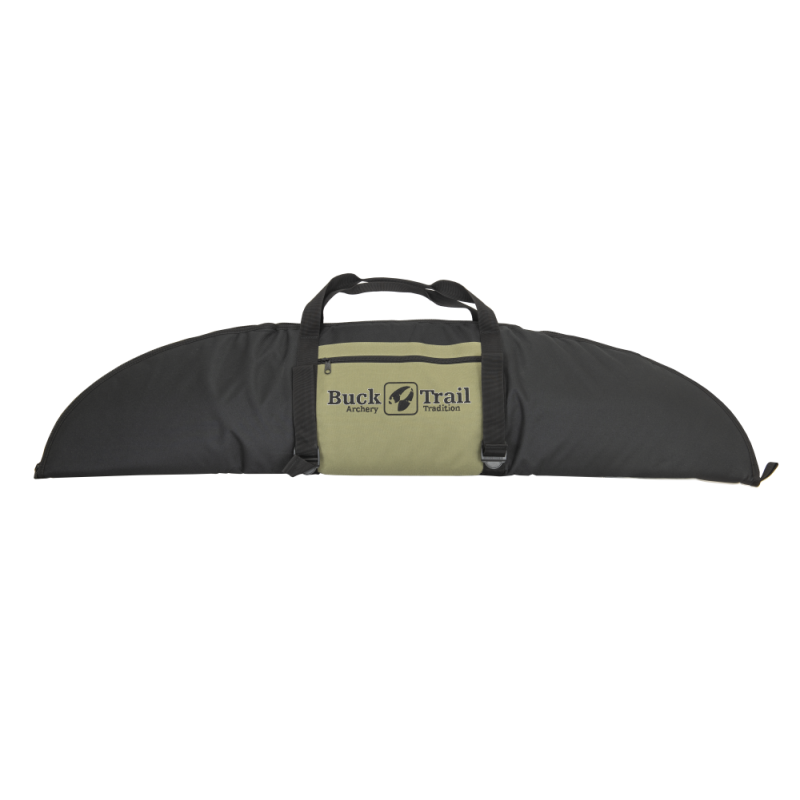 BUCK TRAIL TRADITIONAL SOFT CASE HORSEBOW 130CM x 30CM BLACK/GREEN WITH ARROWTUBE STRAPS