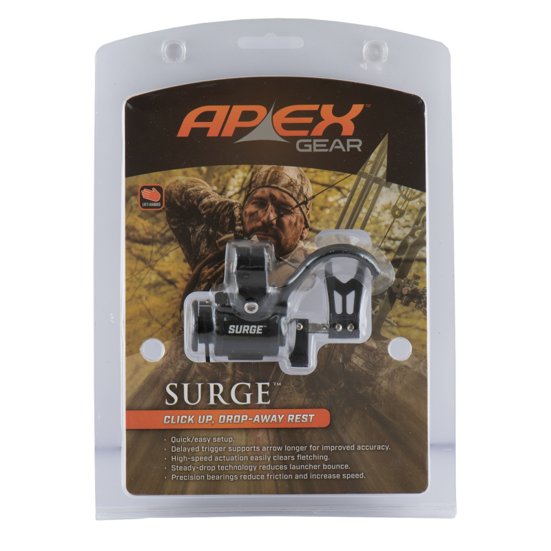 APEX GEAR SURGE CLICK UP REST RH BLACK COMPOUND DROP AWAY REST