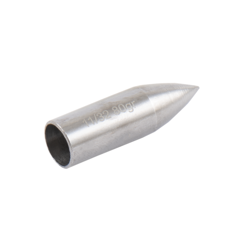 GLUE-ON POINTS FOR WOODEN ARROWS BULLET STEEL COATED W/ THREAD- 11/32 80gr 12/PK