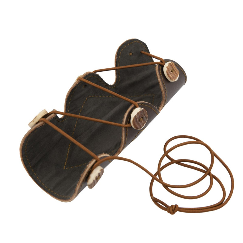 BUCK TRAIL TRADITIONAL ARMGUARDS ADAMA 20cm BROWN LEATHER