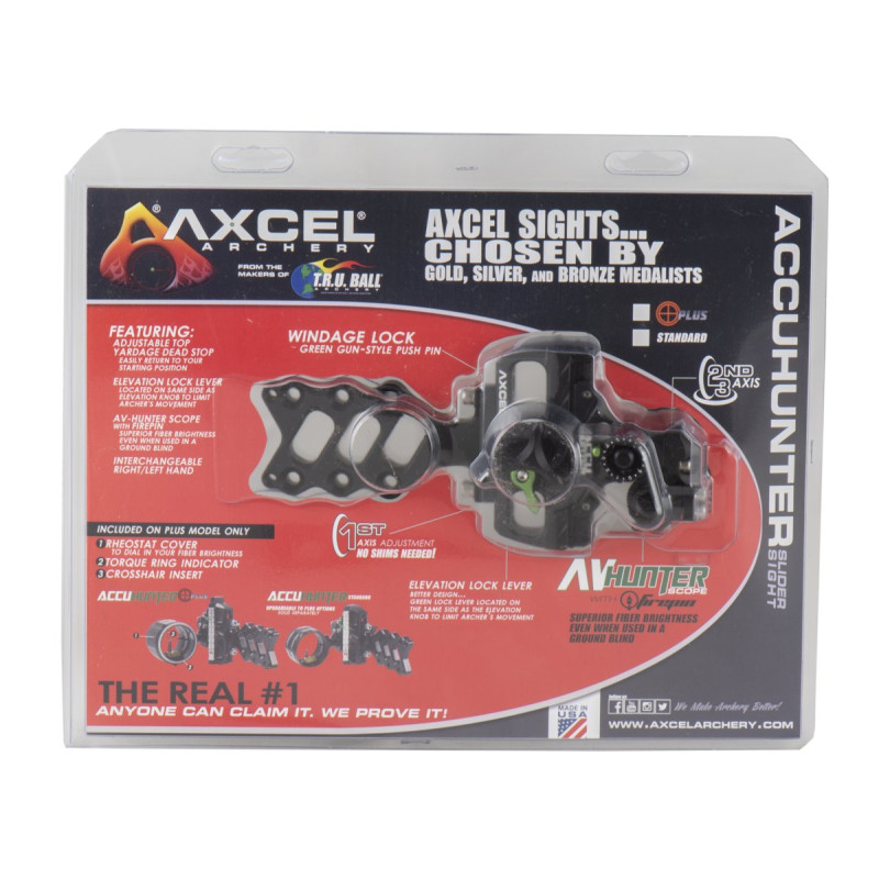 AXCEL HUNTING & 3D SIGHTS ACCUHUNTER SLIDER ACCUSTAT II SCOPE - 3 PIN .019 BLACK