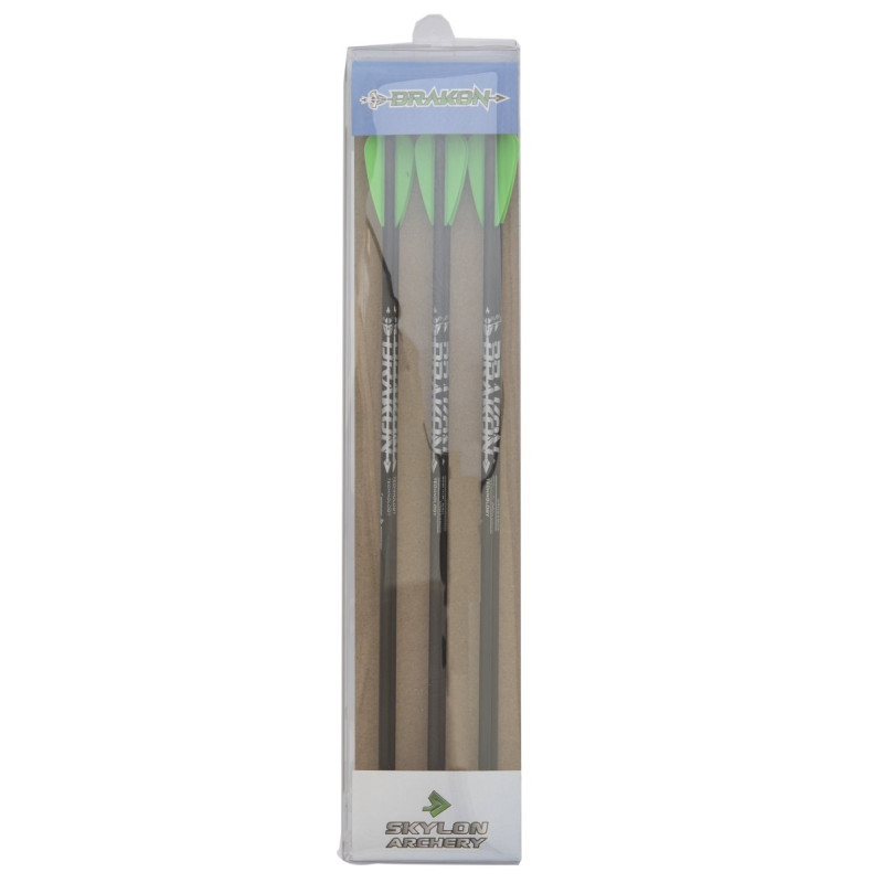 SKYLON DRAKON CROSSBOW BOLTS CARBON - GREEN VANES - 6/PCK