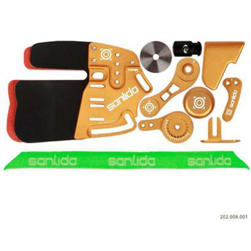 SANLIDA X10 PRO TARGET RECURVE FINGER TAB CORDOVAN RH SMALL GOLD