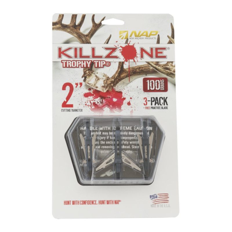 NAP CROSSBOW BROADHEADS KILLZONE 100 GR 2 BLADE  3/PK