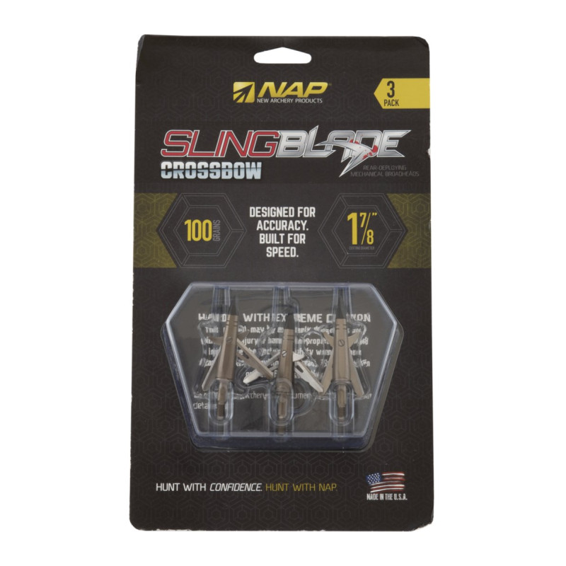NAP CROSSBOW EXPANDABLE BROADHEADS SLINGBLADE 100 GR 2 BLADE  3/PK