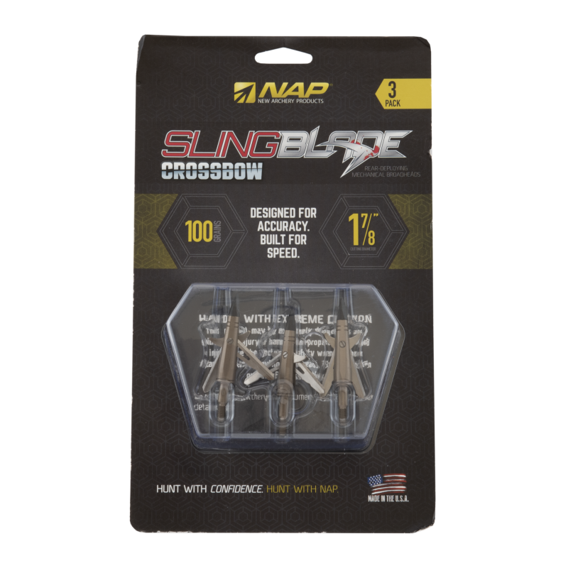 NAP CROSSBOW EXPANDABLE BROADHEADS SLINGBLADE 100 GR 2 BLADE  3/PK