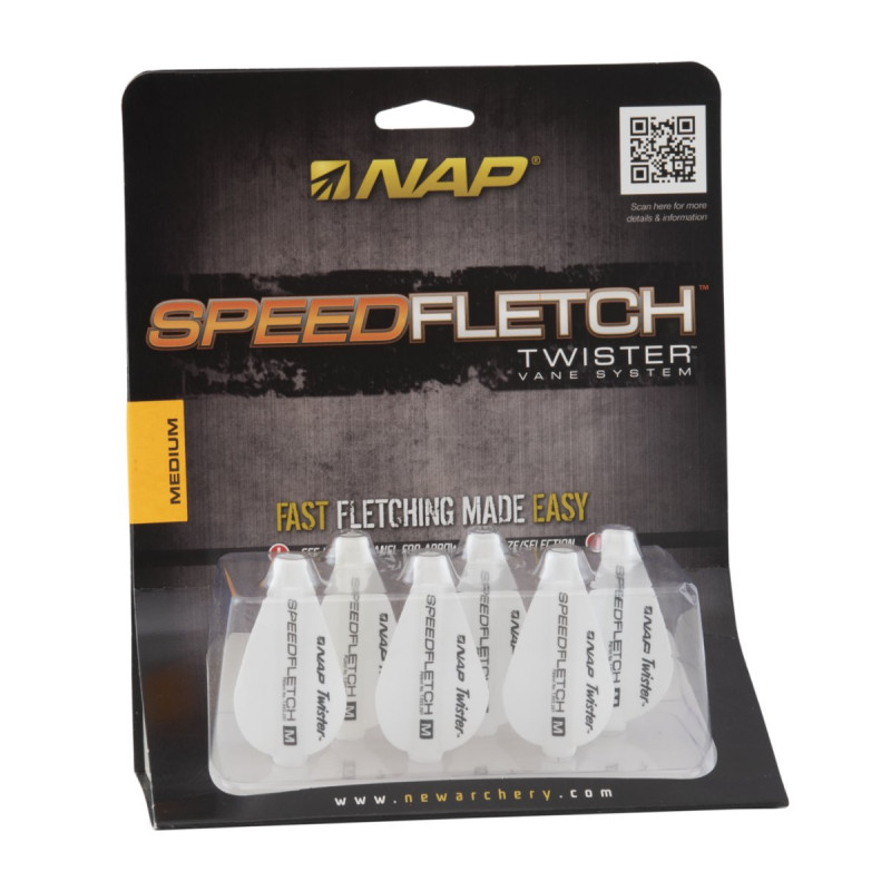 NAP VANES SPEEDFLETCH MEDIUM OD .265-.275 ARROWS WHITE 6/PK