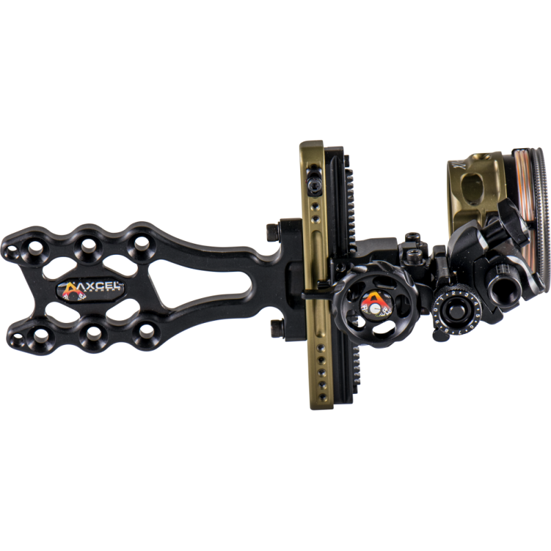 AXCEL LANDSLYDE SLIDER AVX-41 SCOPE - RANGER DOUBLE PIN .019 GREEN/RED FIBER TACTICAL BOWHUNTING