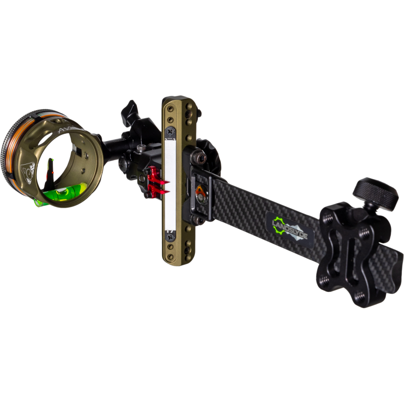 AXCEL LANDSLYDE CARBON PRO SLIDER AVX-41 SCOPE RANGER DOUBLE PIN .019 GREEN/RED FIBER TACTICAL BOWHUNTING