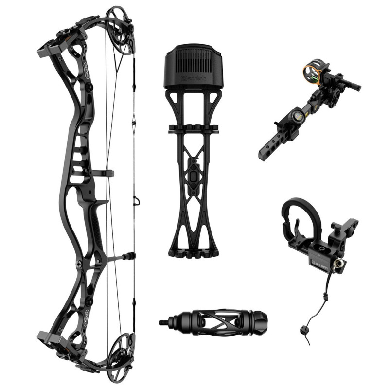 SANLIDA DRAGON 10 COMPOUND PACKAGE LARGE CAM ROTATING MOD / 40-50LBS / 30-32" / RH / BLACK
