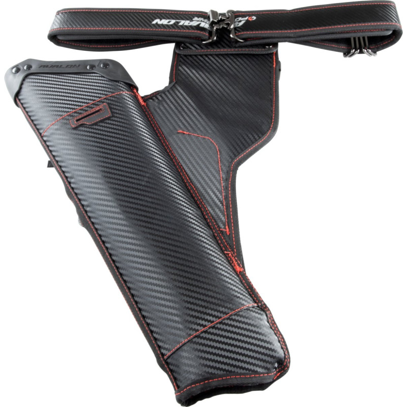 AVALON TARGET QUIVERS POWR WITH BELT AND 3 POCKETS RH BLACK/BLACK
