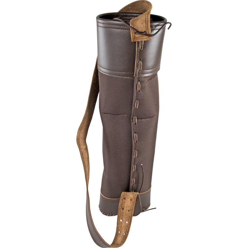 BUCK TRAIL TRADITIONAL BACK QUIVER OUTLANDER 51CM LEATHER WITH CORDURA BROWN AMBIDEXTROUS