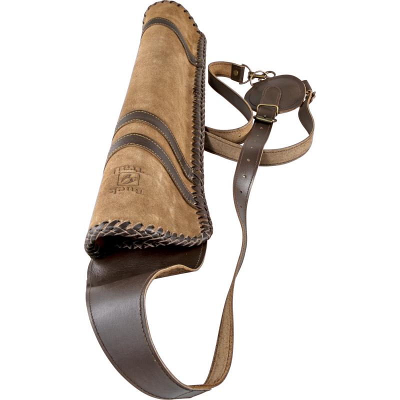 BUCK TRAIL TRADITIONAL BACK QUIVER NOMAD 52CM LEATHER BROWN AMBIDEXTROUS