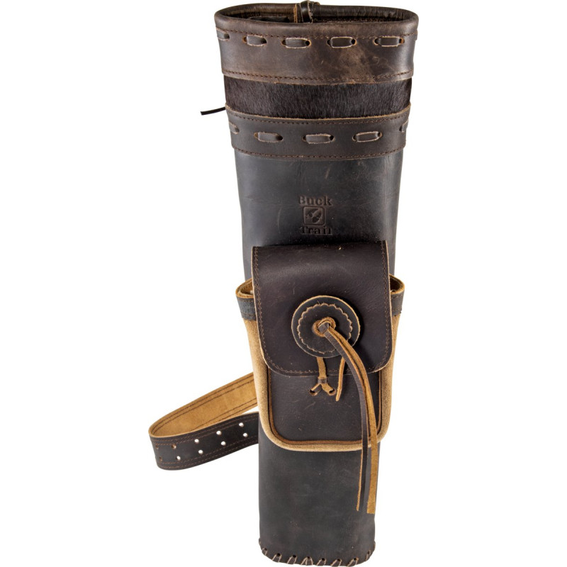 BUCK TRAIL TRADITIONAL BACK QUIVER FROSTHIDE 50CM LEATHER BROWN AMBIDEXTROUS