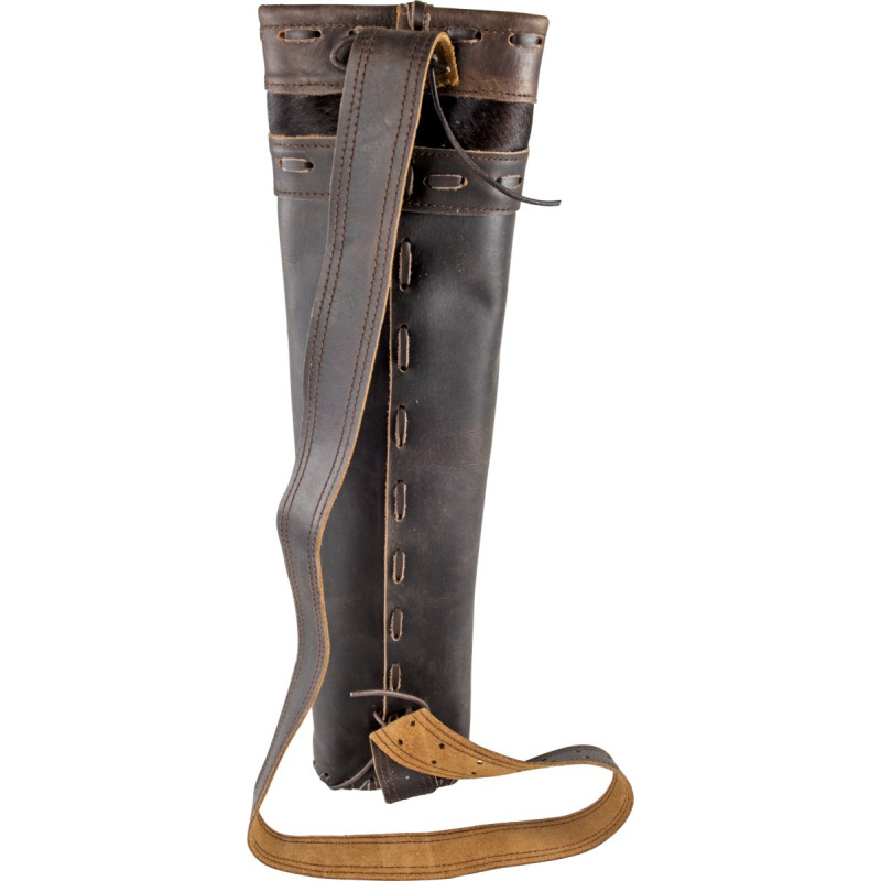 BUCK TRAIL TRADITIONAL BACK QUIVER FROSTHIDE 50CM LEATHER BROWN AMBIDEXTROUS