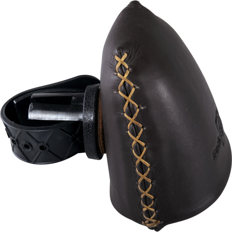 BUCKTRAIL STRAP-ON 6-ARROWS QUIVER DARK BROWN WITH BEIGE STITCHING