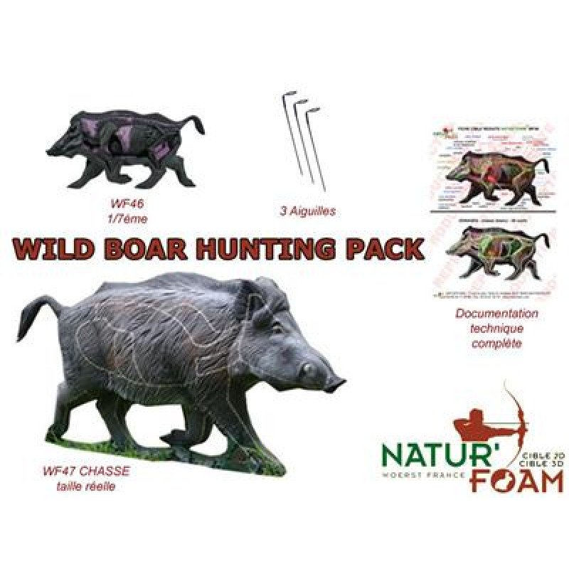 NATUR FOAM 3D TARGET MODEL PACK CHASSE SANGLIER AU PAS