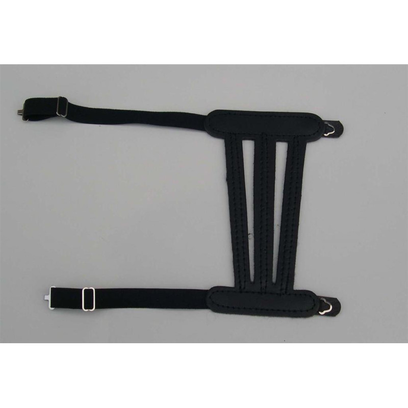 GOMPY SINGLE ARMGUARDS AB4 VENTILATED LEATHER 2 FASTENERS BLACK