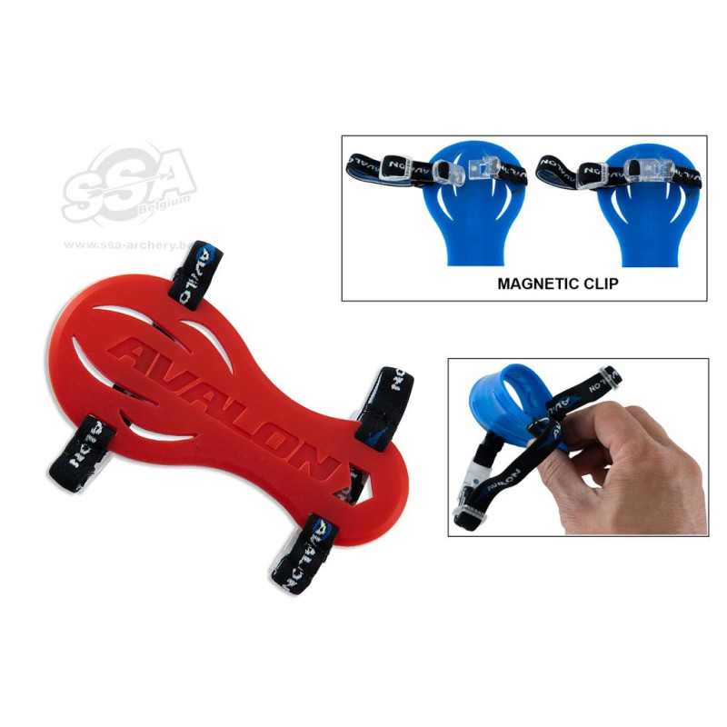 AVALON SINGLE ARMGUARDS SMART RUBBER with MAGNET CLIPS RED
