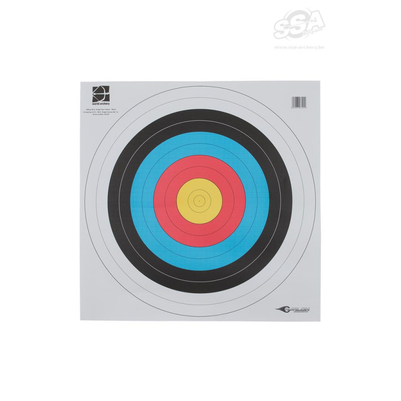 AVALON TARGET FACES WORLD ARCHERY 60cm STANDARD CENTRE 10-RINGS 100/PK
