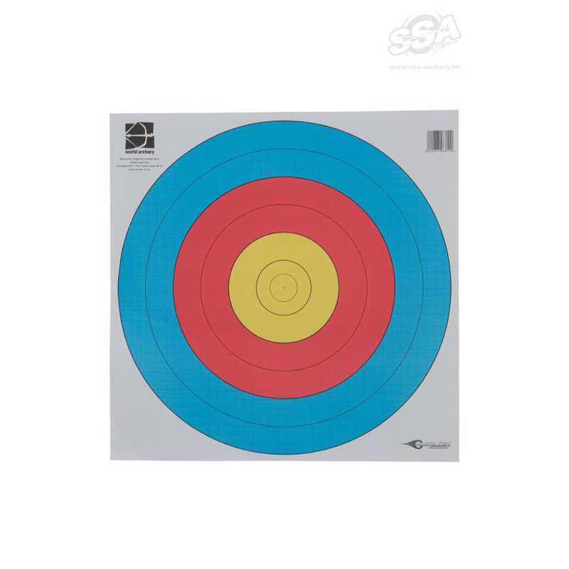 AVALON TARGET FACES WORLD ARCHERY 80cm STANDARD CENTRE 6-RINGS 100/PK