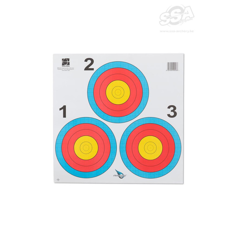 AVALON TARGET FACES WORLD ARCHERY 40cm 3-SPOT STANDARD CENTRE VEGAS 5-RINGS 100/PK