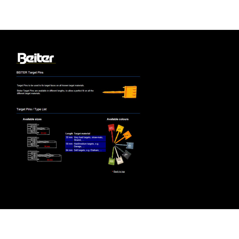 BEITER TARGET PINS 50mm WHITE