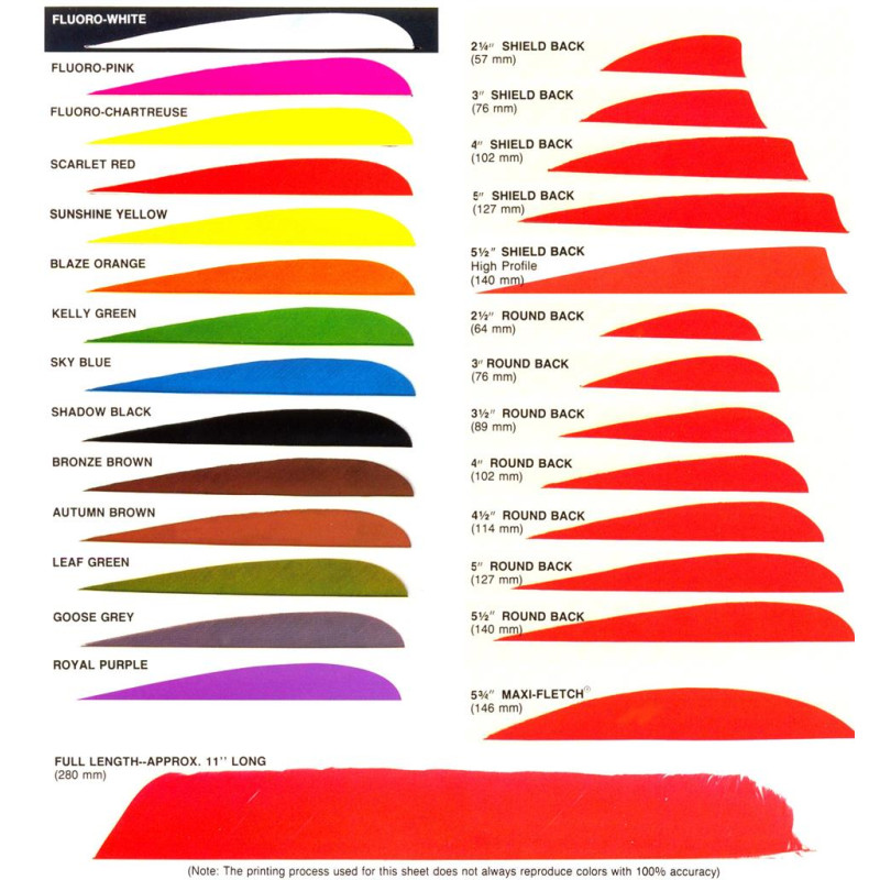 TRUEFLIGHT FEATHERS SHIELD 5" RW ORANGE 100/PK