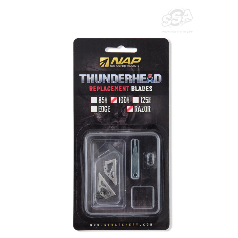 NAP BROADHEAD PARTS THUNDERHEAD RAZOR REPLACEMENT BLADES 100GR 9/PK