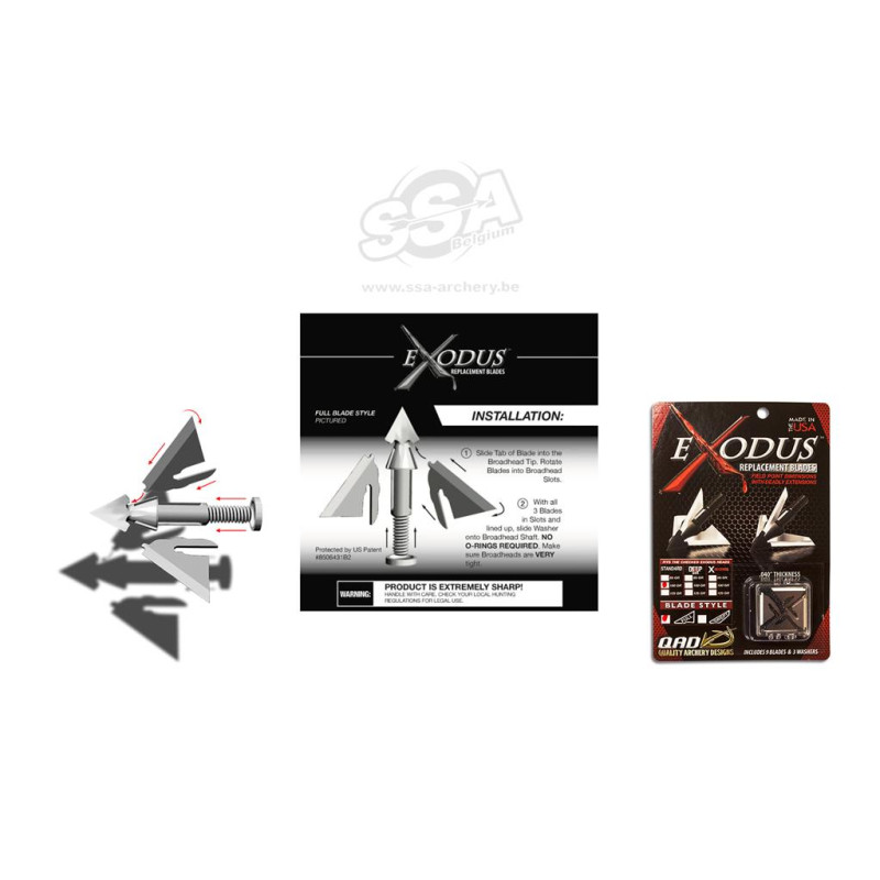 QAD BROADHEAD PARTS REPLACEMENT EXODUS 100 GR FULL BLADES