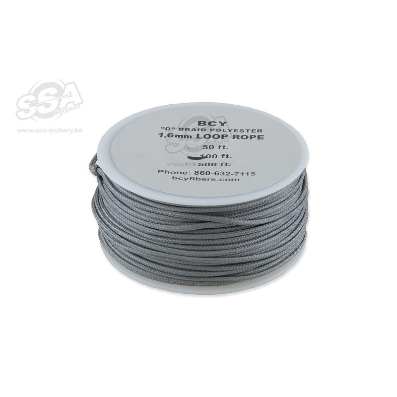 BCY D LOOP ROPE D-BRAIDED DIA 1.6MM - 1 METER/PCK SILVER